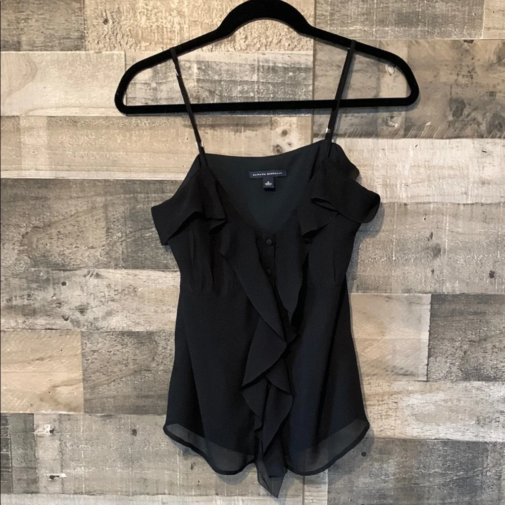 Banana Republic Silk Camisole with front ruffles Size 6 - Picture 13 of 16